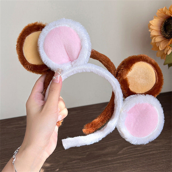 Women Cute Mouse Ear Headband Girls Makeup Hairband Birthday Party Hair Decors