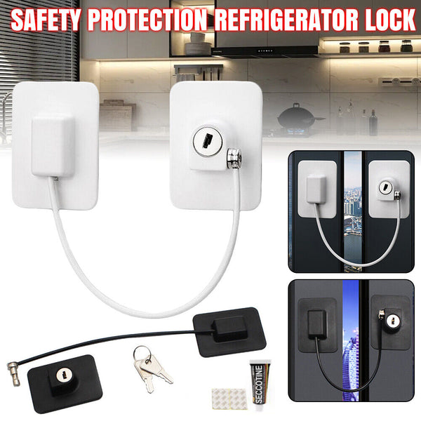 Refrigerator Lock Fridge Cabinet Child Safety Window Door Drawer Latches w/ Keys