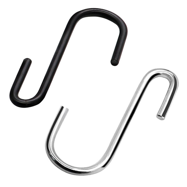 Up to 8x S-shaped Stainless Steel Hanging Hooks Kitchen Bathroom Hangers Holder