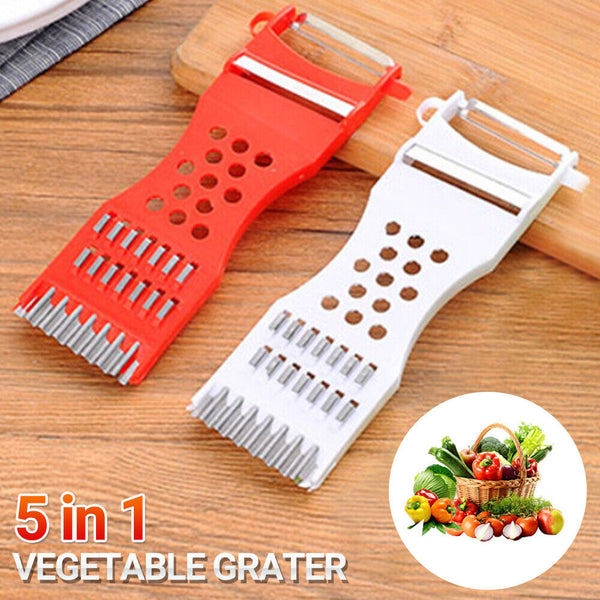 Vegetable Grater 5 in 1 Hand Held Julienne Cutter Potato Fruit Slicer Peeler