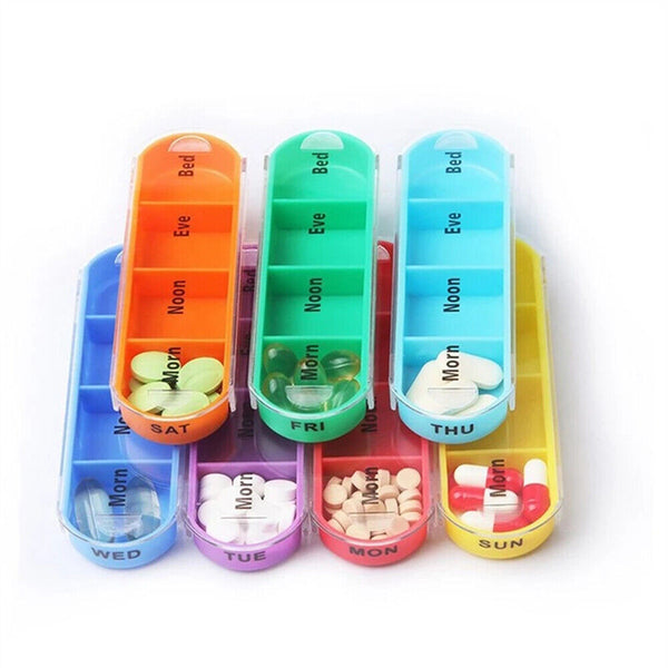 Pill Box 7 Day Medicine Tablet Dispenser Organiser Weekly Storage Case Container