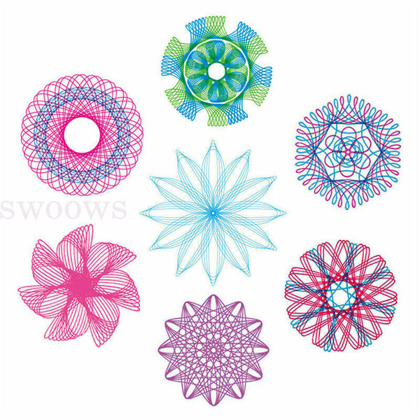 28Pcs Spirograph Geometric Ruler Drafting Tools Stationery Drawing Toys Set