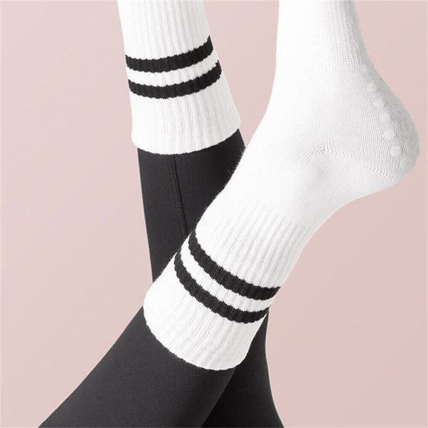 1/3Pair Yoga Socks Non-Slip Grips Anti-Skid Pilates Barre Dance Cushioned Sock