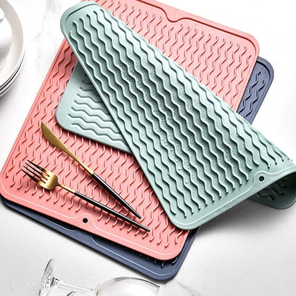 Silicone Sink Drying Mat Heat Resistant Kitchen Rectangle Non Slip Board Pad AU