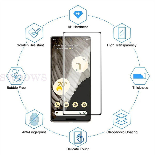 Premium Tempered Glass Screen Protector For Google Pixel 8 Pro 7 6 Pro