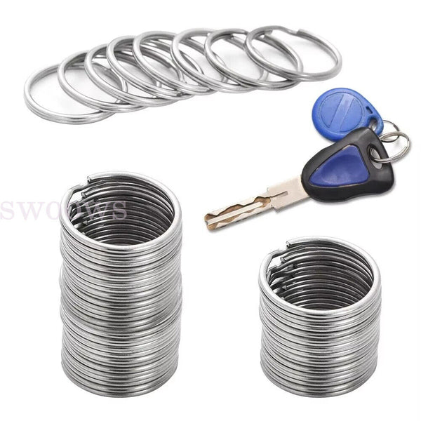 Up 200 Stainless Steel Key Holder Split Scuba Rings Keyring Keychain Keyfob 25mm