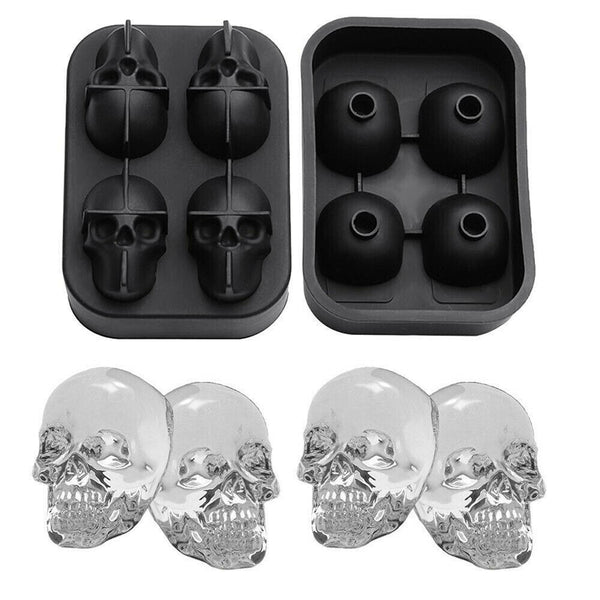 Whiskey Silicone Ice Cube 3D Skull Brick Maker Mold Mould Halloween Party Tray