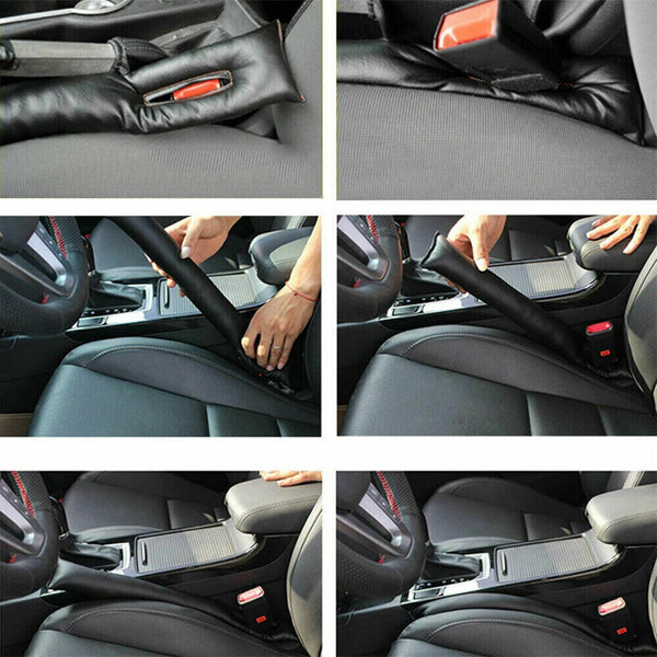 2Pcs Universal Auto Spacer Accessories Seat Gap Filler PU Leather Car Supply