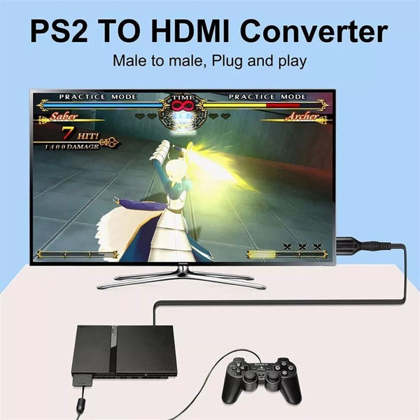 PS2 to HDMI Adapter PS2 to HDMI Cable Audio Video Converter HDMI Cable