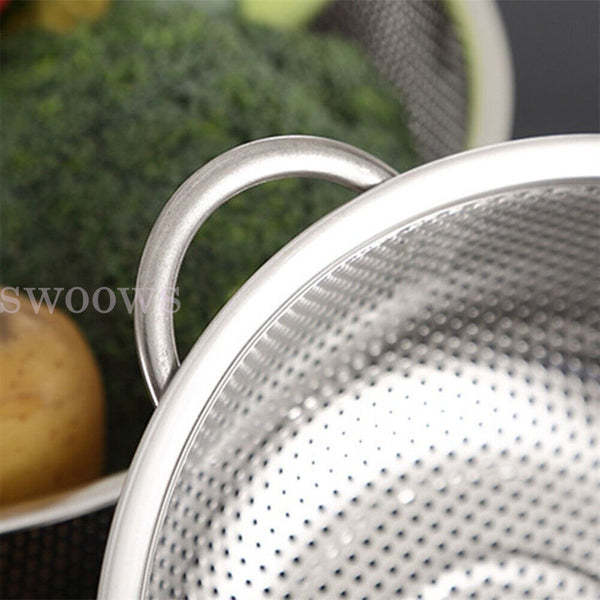 Stainless Steel Fine Mesh Strainer Colander Food Rice Vegetable Fruits Sieve