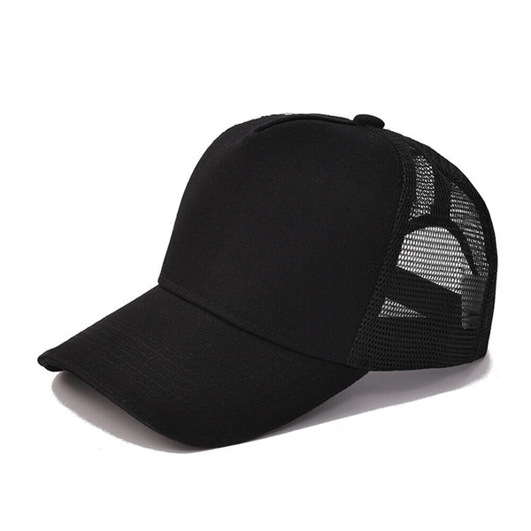 Plain Trucker Cap Hat Unisex Adjustable Mesh Baseball Promotional Various Colors