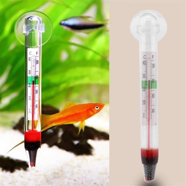 Aquarium Thermometer Meter Fish Tank Water Temperature With Suction Cup Glass AU