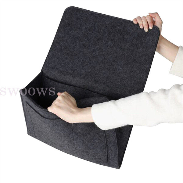 Pocket Bedside Caddy Felt Bed Storage Organizer Hanging Bag Holder Book For Home