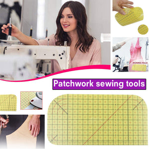 2Pcs Handmade Making Tool Sewing Patch Tailor Craft Measuring Hot Ironing Ruler