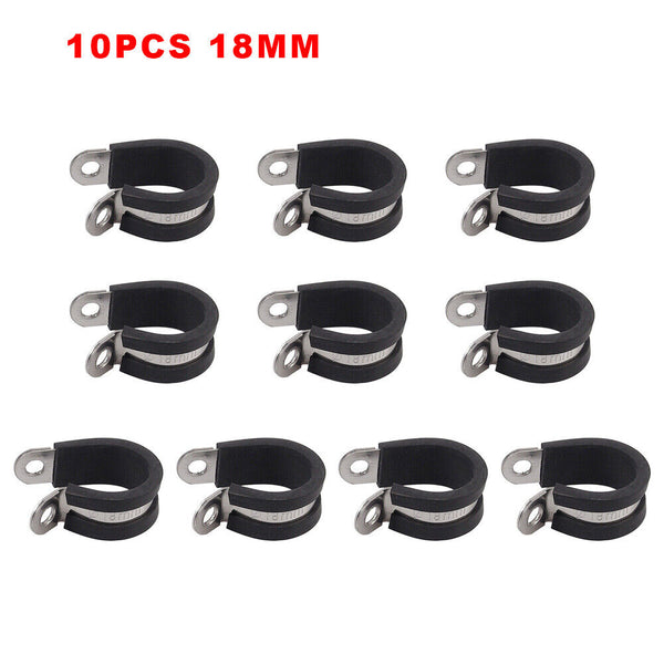 up100 P Clips Rubber Lined Cable Hose Pipe Clamps Holder Air Clip Clamp 6mm-24mm