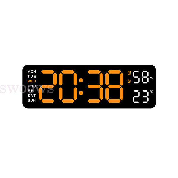 With Calendar Date Temperature LED Large Display USB Clock Digital Wall