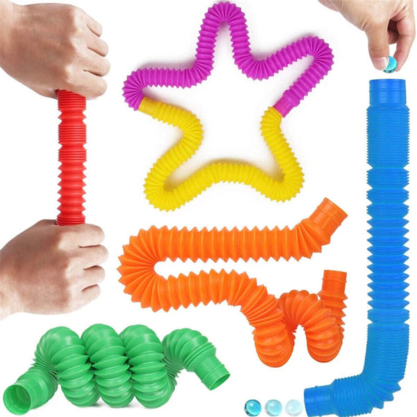 1/12Pcs New Fidget Pop Tube Toys For Kids and Adults, Pipe Sensory Tools Relief