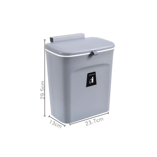 Waste Rubbish Bin 9L Kitchen Sink Benchtop Side Cabinet Door Hanging Slide Lid