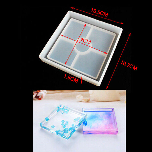 Coaster Resin Casting Mold Silicone Jewelry Agate Making DIY Mould Tool Craft AU