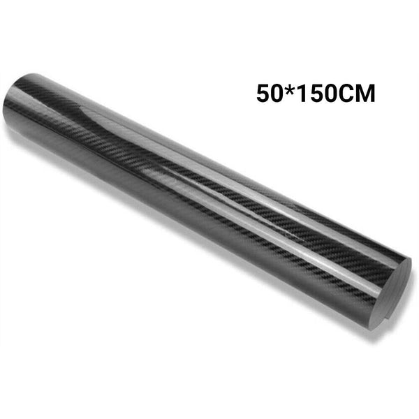 NEW BEST 7D Gloss Black Carbon Fibre Fiber Vinyl Car Wrap Air Release Film Mat