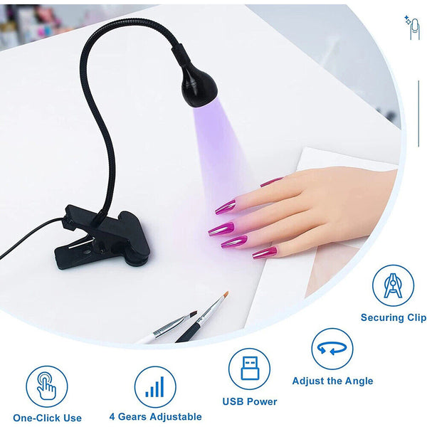 LED Nail Curing Light UV LED Light with Gooseneck Clamp Gooseneck USB Lamp