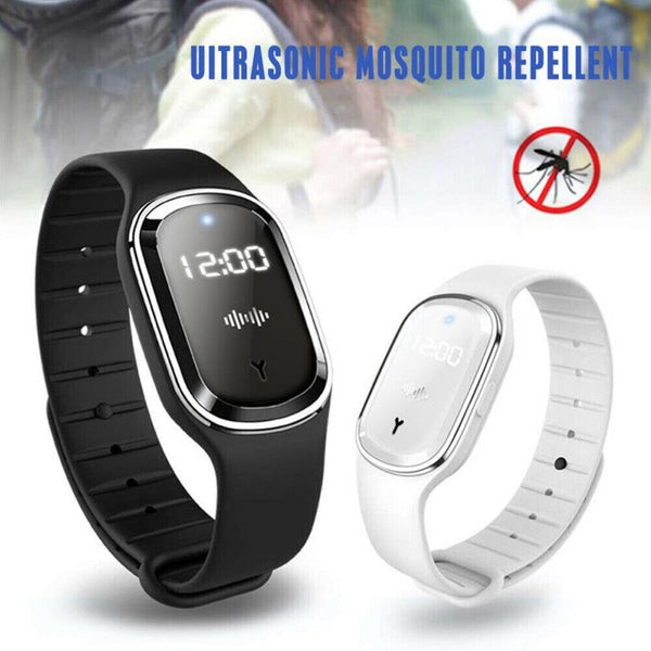 Ultrasonic Anti-Mosquito Repellent Bracelet Bug Insect Repeller Wrist Watch NEW