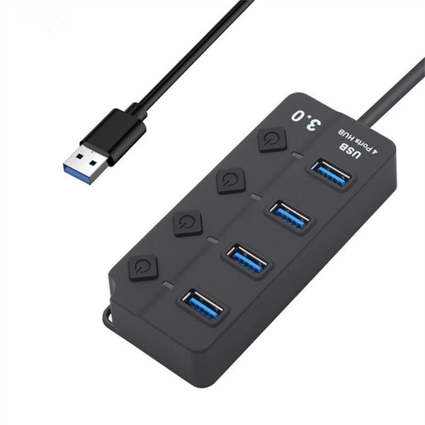 Multi USB 3.0 2.0 Hub 4 Port High Speed Slim Compact Expansion Smart Splitter Au