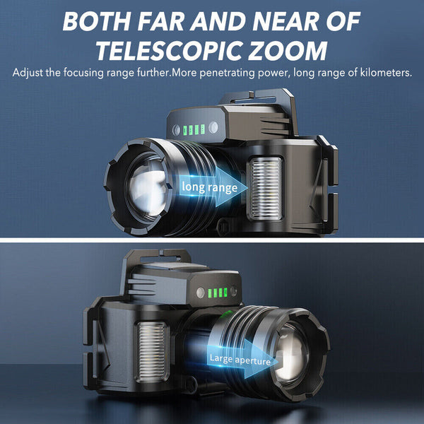 Rechargeable LED Headlamps Flashlight Torch Head Light Waterproof Work Lamp AU