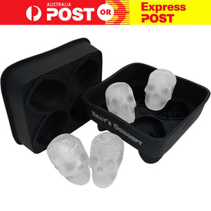 New Cool Ice Cube Tray Ball Maker Big Silicone Mold Sphere Whiskey Skull Mould