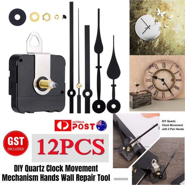 DIY Quartz Clock Movement Mechanism Hands Wall Repair Tool Parts Kit AU