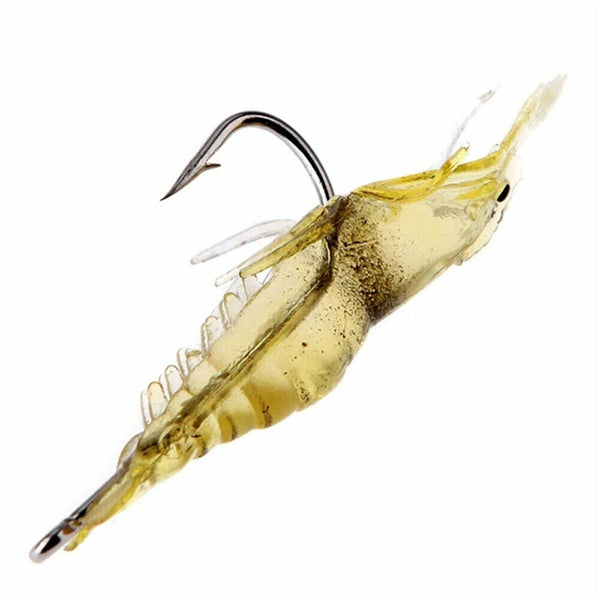 20Pcs Soft Plastic Bass Yabbie Prawn Shrimp Fishing Lure Jig Heads Bream Natural