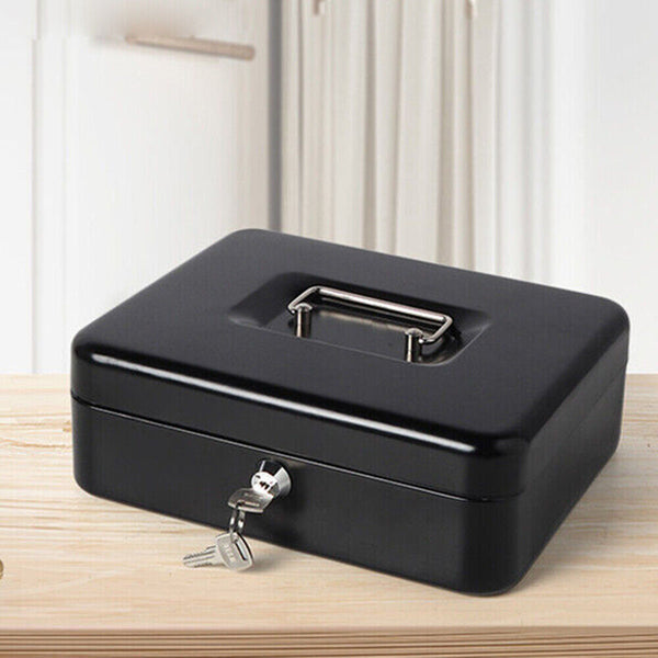 Lockable Cash Box Deposit Petty cash Money Box Safe Key Lock/Code Lock Gift AU