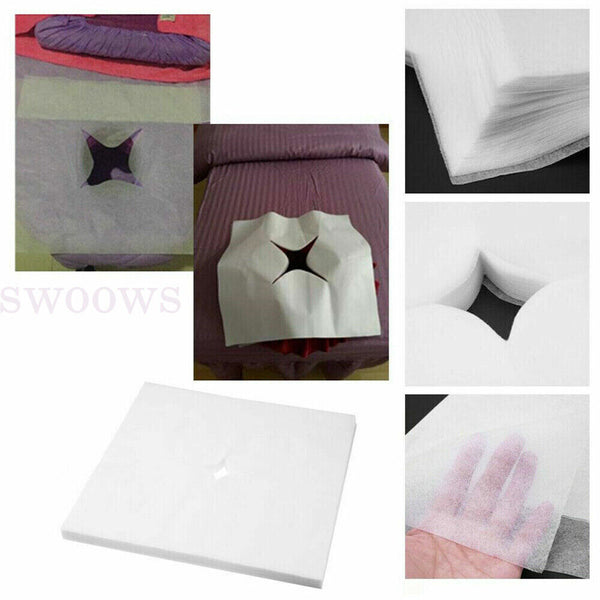 100/500pcs Disposable Face Pad Bed Table Face Hole Cover Massage Beauty Salon