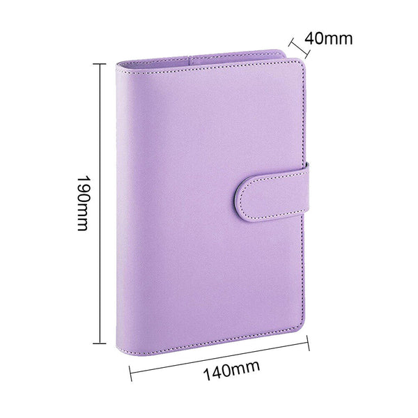 A6 PU Leather Binder Cover Binder Pockets Cash Envelope Wallet Planner Notebooks