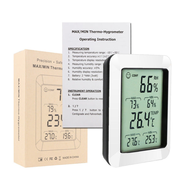 Digital Indoor Outdoor LCD Humidity Meter Hygrometer Thermometer Temperature