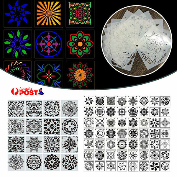 16/56x Mandala Painting Stencils Drawing Dot Templates For Floor Wall Decors