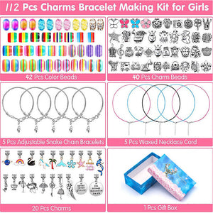 Beads Jewellery Charms Pendant Set DIY Craft Kids Girls Gift Bracelet Making Kit