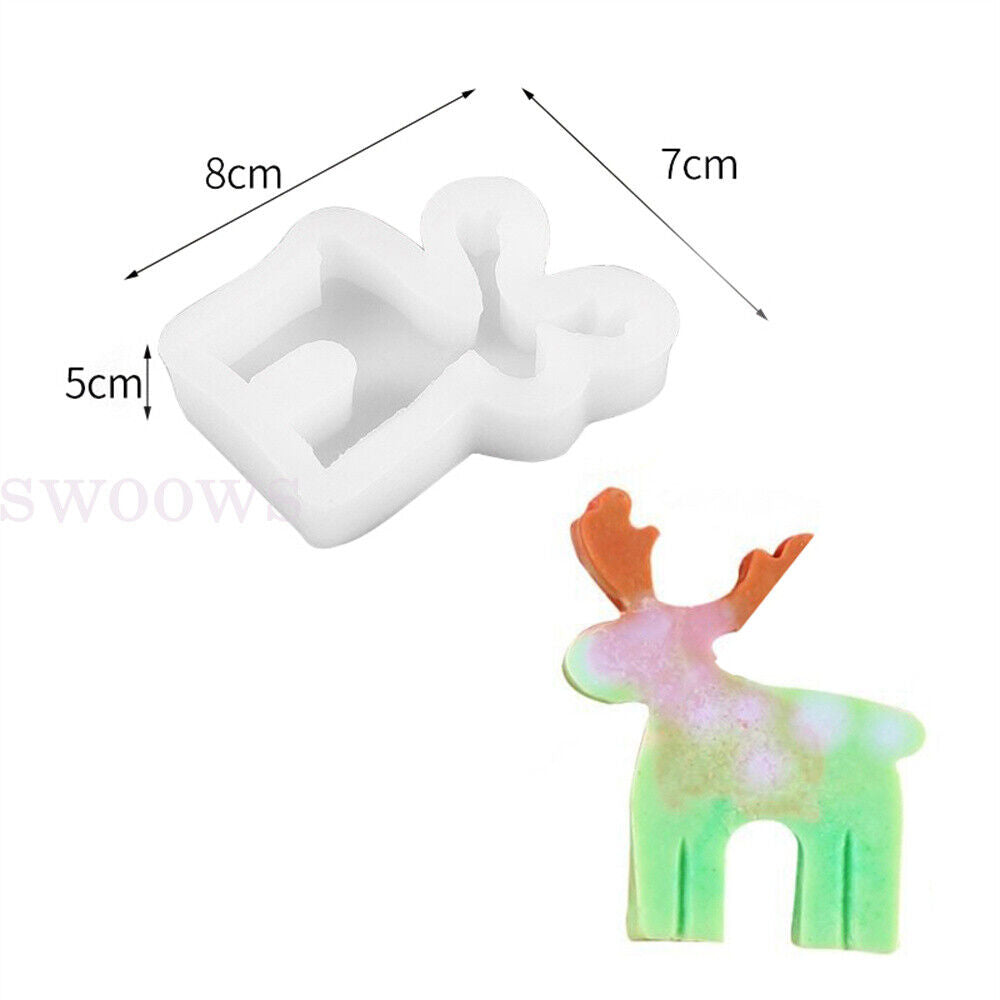 Silicone Mould 3D Art Wax Mold Christmas Candle Mold Snowman Tree Making Mold