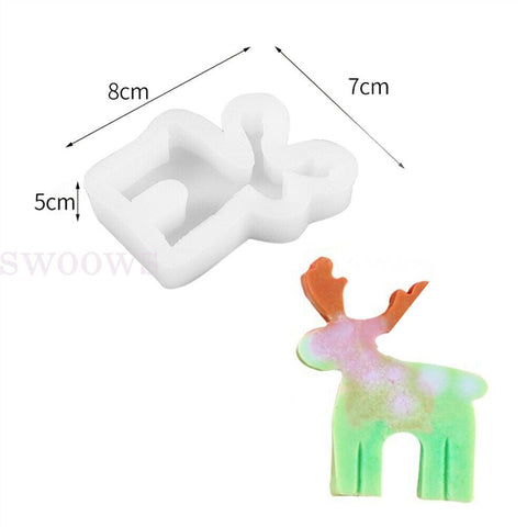 Silicone Mould 3D Art Wax Mold Christmas Candle Mold Snowman Tree Making Mold