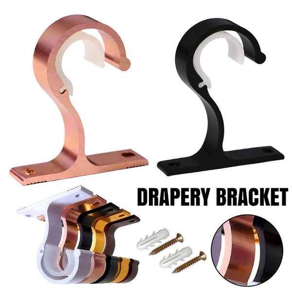 UP4x Bracket Hang Curtain Rod Holders Hook Room Window Frame Rod Drapery Bracket