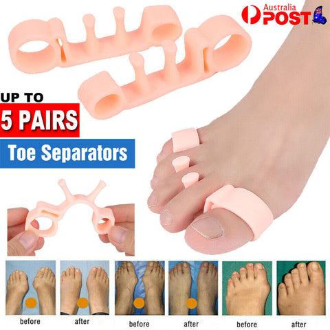 upto 3 Pairs Bunion Corrector Toe Separators Silicone Gel Straighteners Spacers