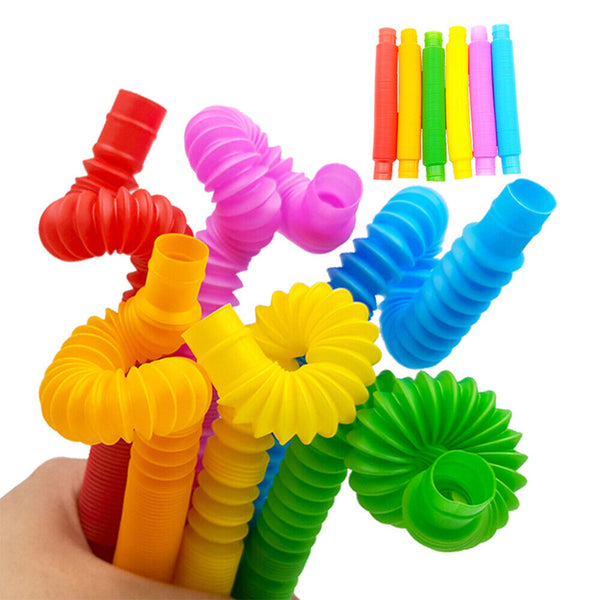 1/12Pcs New Fidget Pop Tube Toys For Kids and Adults, Pipe Sensory Tools Relief