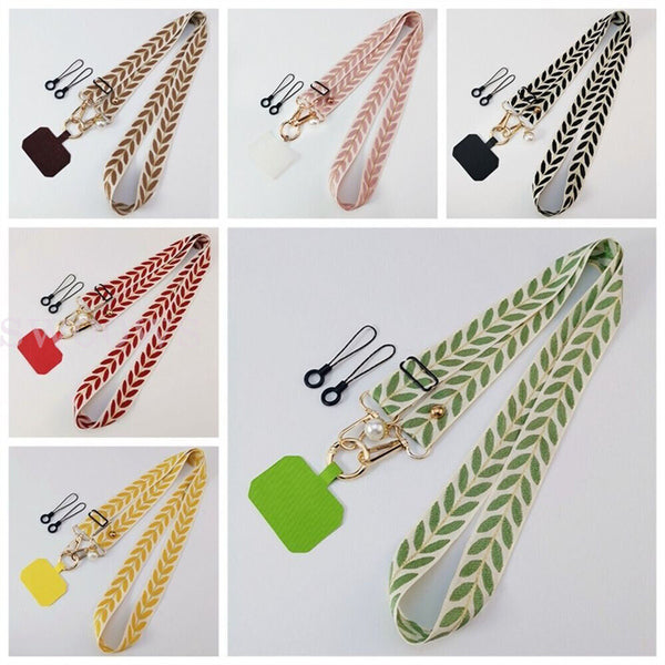 Universal Mobile Phone Lanyard Adjustable Hanging Neck Strap With Patch Fashion