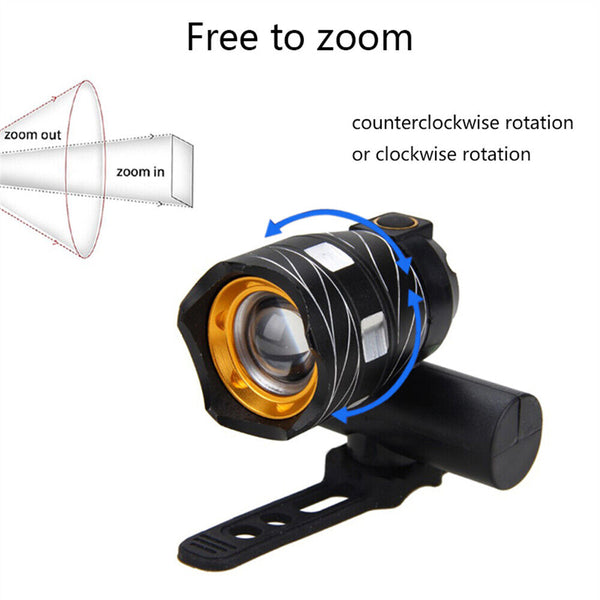 Rechargeable XM-L T6 LED MTB Bike Bicycle Led Light Front Headlight w/USB Cable