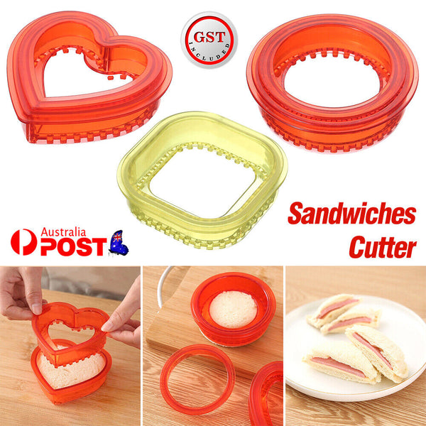 1/3X Sandwiches Cutter and Sealer For Kids Lunch Sandwiches' Decruster Maker AU