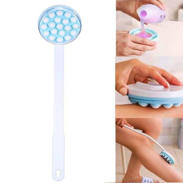 Long Handle Cream Lotion Applicator Back Massager Scrubber SPA Bath Shower Brush