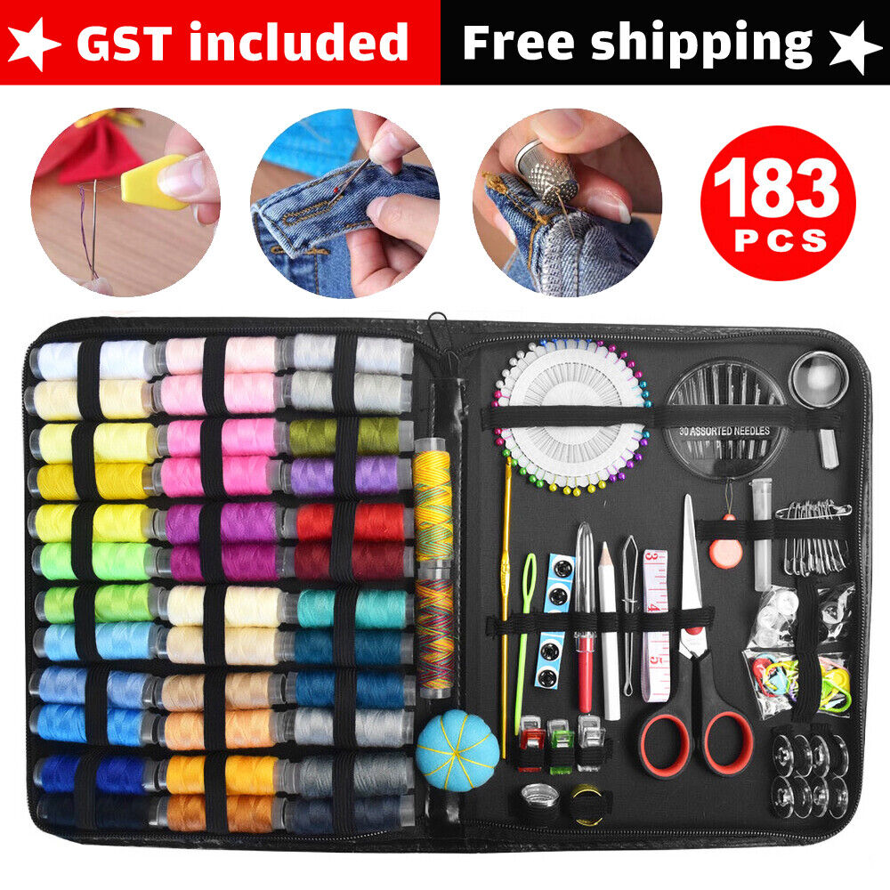 183pcs Portable Sewing Kit Home Travel Emergency Professional Sewing Set AU NEW