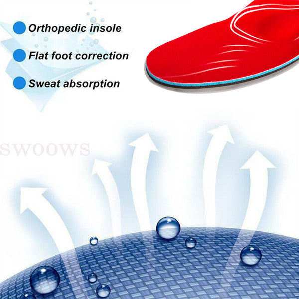 Orthotic Insoles Insert Shoes High Arch Support Plantar Flat Feet Fasciitis Foot