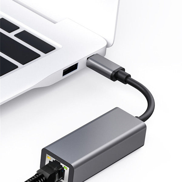 1/2 USB C Ethernet Adapter 1000/100Mbps Network RJ45 LAN Gigabit forApple Mac OS