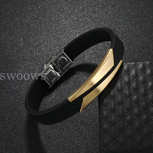 21cm Mens Leather Bracelet Bangle Bracelet Braided Wristband Buckle alloy